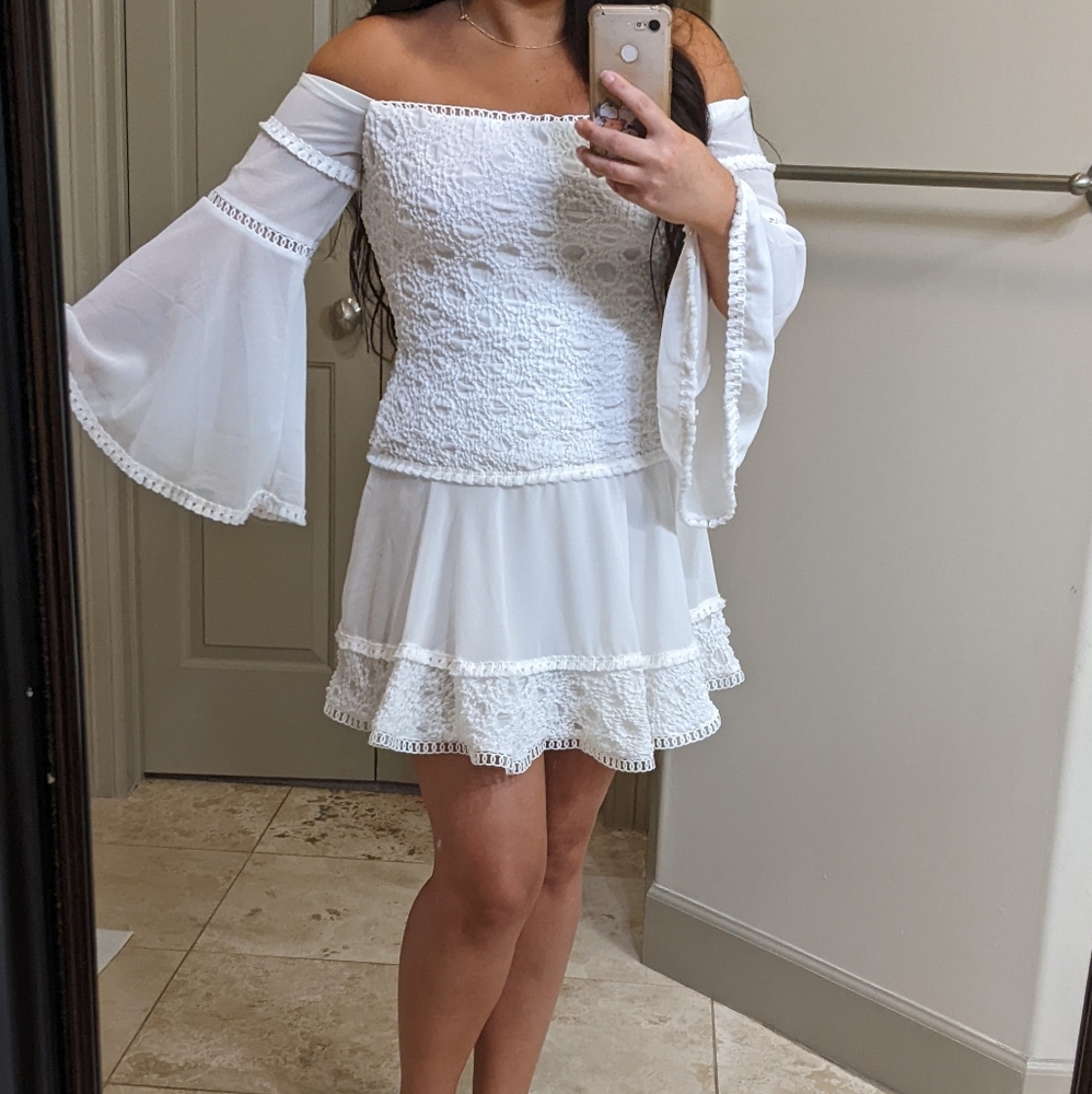 Off-Shoulder White Sundress